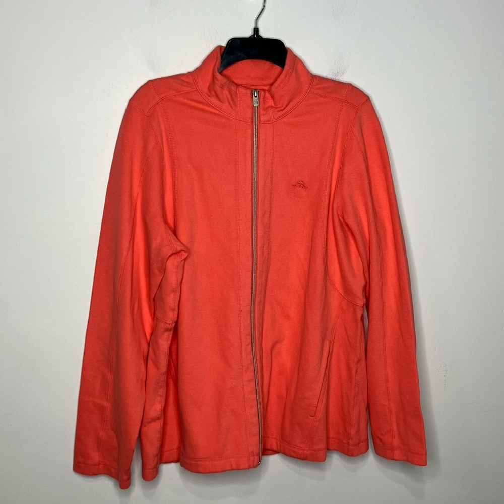 Tommy Bahama orange‎ full zip jacket men’s size XL beach bright casual